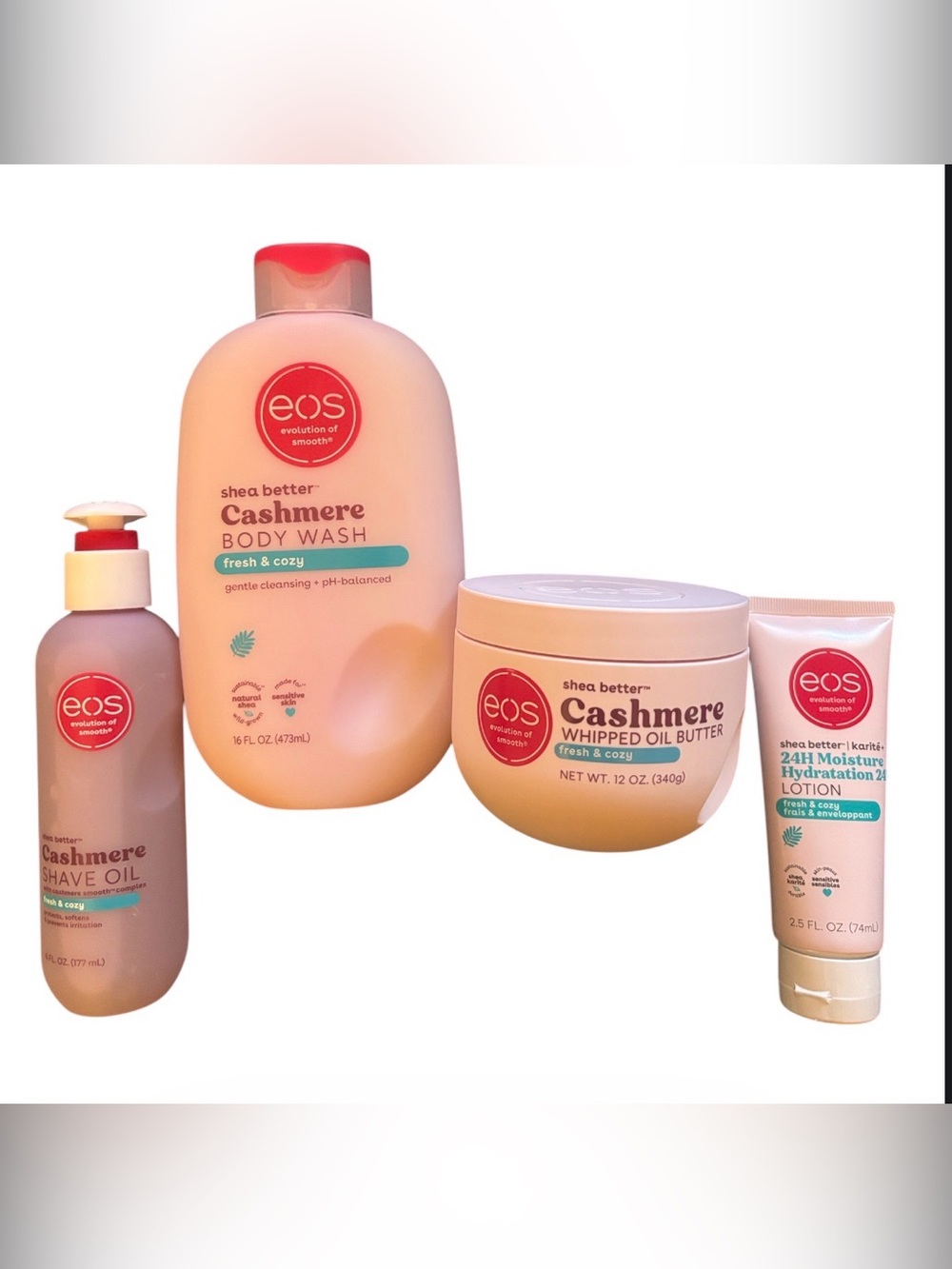 EOS BUNDLE | Fresh & Cozy Shave Oil Body Wash Whipped Oil Butter Mini Lotion NWT